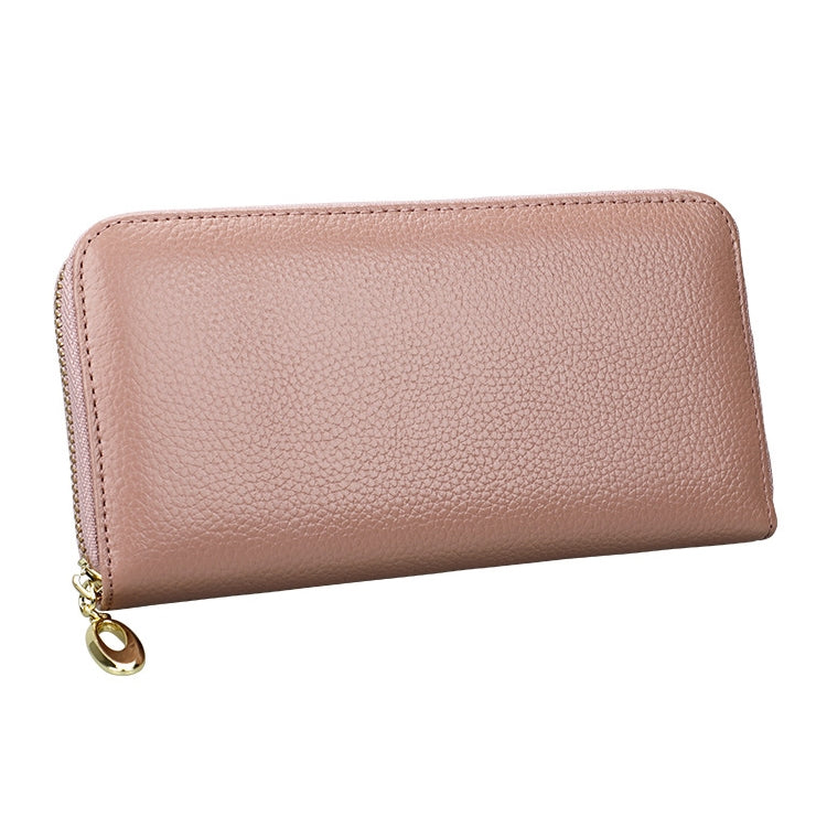 906 Antimagnetic RFID Litchi Texture Women Large Capacity Hand Wallet Purse Phone Bag with Card Slots(Light Pink) - Antimagnetic RFID Package by PMC TechLife | Online Shopping South Africa | PMC TechLife | Buy Now Pay Later Mobicred