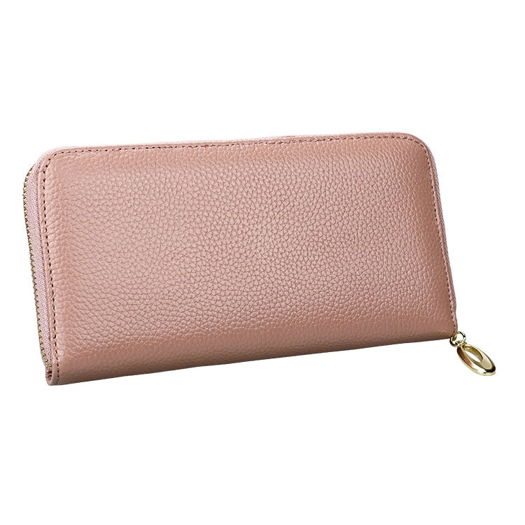 906 Antimagnetic RFID Litchi Texture Women Large Capacity Hand Wallet Purse Phone Bag with Card Slots(Light Pink) - Antimagnetic RFID Package by PMC TechLife | Online Shopping South Africa | PMC TechLife | Buy Now Pay Later Mobicred