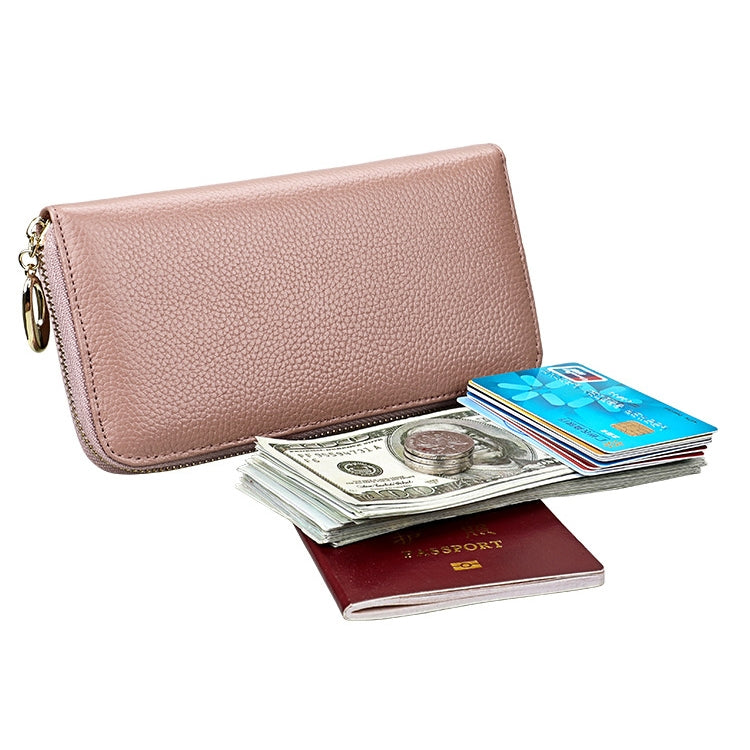 906 Antimagnetic RFID Litchi Texture Women Large Capacity Hand Wallet Purse Phone Bag with Card Slots(Light Pink) - Antimagnetic RFID Package by PMC TechLife | Online Shopping South Africa | PMC TechLife | Buy Now Pay Later Mobicred