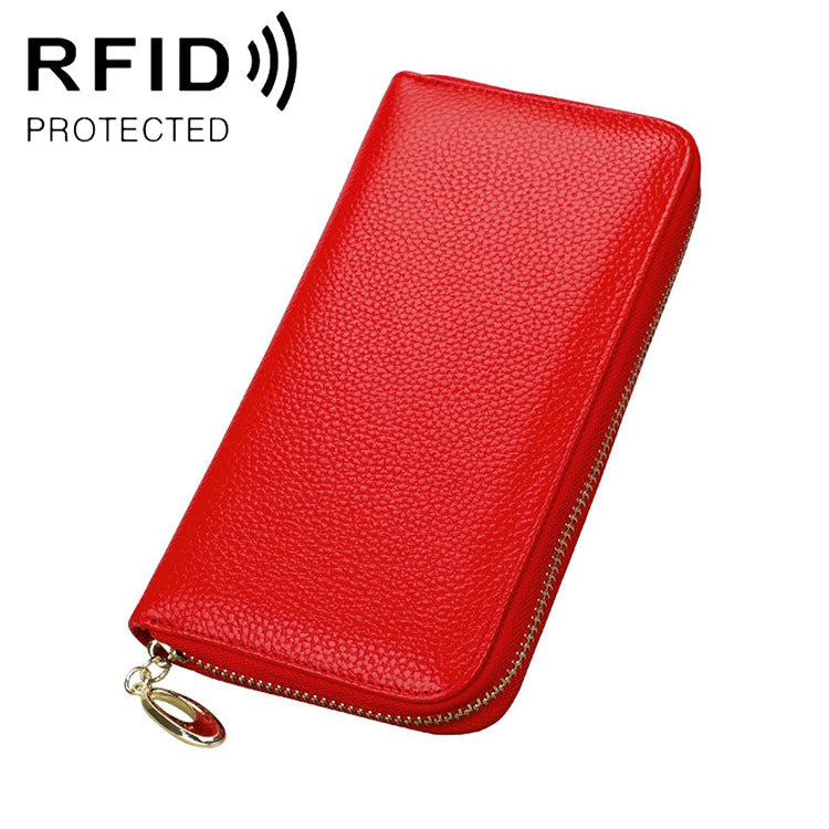 906 Antimagnetic RFID Litchi Texture Women Large Capacity Hand Wallet Purse Phone Bag with Card Slots(Red) - Antimagnetic RFID Package by PMC TechLife | Online Shopping South Africa | PMC TechLife | Buy Now Pay Later Mobicred