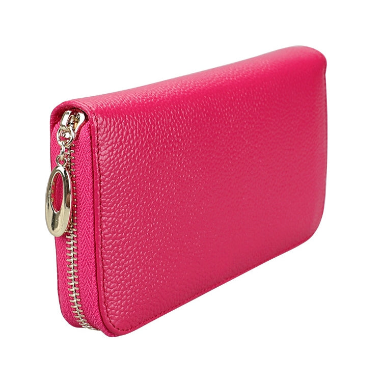 906 Antimagnetic RFID Litchi Texture Women Large Capacity Hand Wallet Purse Phone Bag with Card Slots(Rose Red) - Antimagnetic RFID Package by PMC TechLife | Online Shopping South Africa | PMC TechLife | Buy Now Pay Later Mobicred