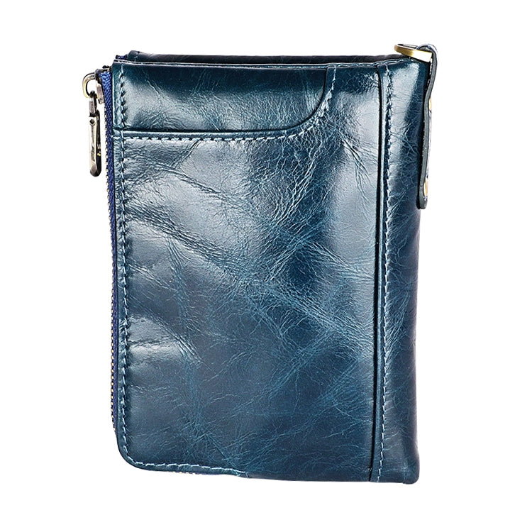 3533 Antimagnetic RFID Top-grain Leather Crazy Horse Texture Men Business Leisure Wallet (Blue) - free shipping - PMC TechLife - Order now!