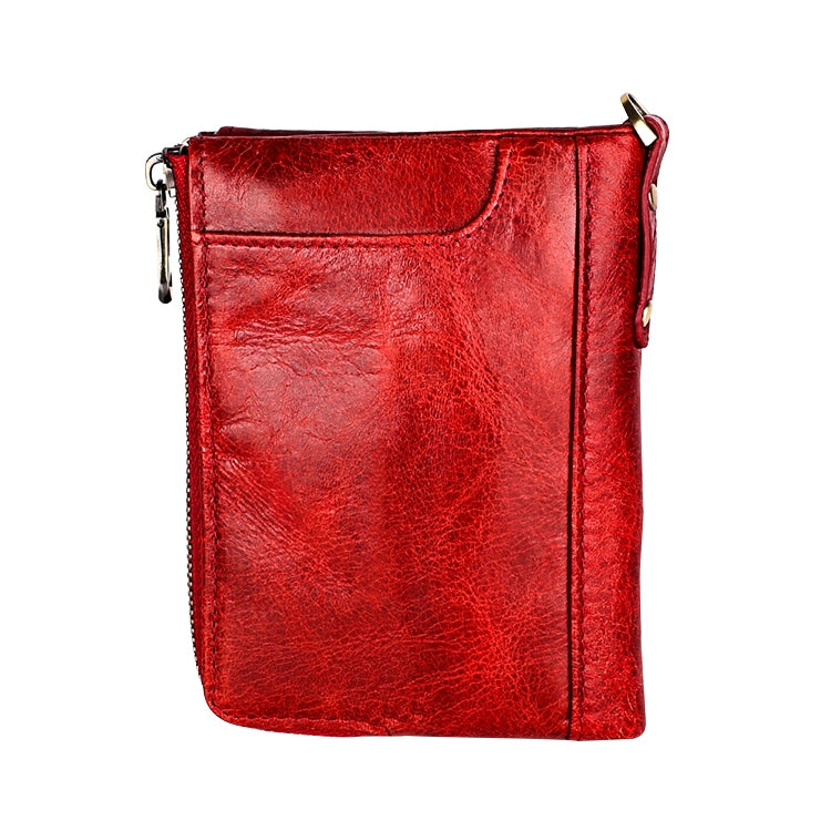 3533 Antimagnetic RFID Top-grain Leather Crazy Horse Texture Men Business Leisure Wallet (Red) - Antimagnetic RFID Package by PMC TechLife | Online Shopping South Africa | PMC TechLife | Buy Now Pay Later Mobicred