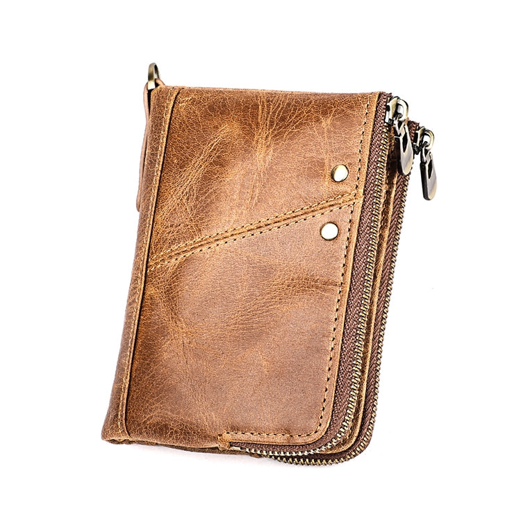 3533 Antimagnetic RFID Top-grain Leather Crazy Horse Texture Men Business Leisure Wallet (Yellowish-brown) - Antimagnetic RFID Package by PMC TechLife | Online Shopping South Africa | PMC TechLife | Buy Now Pay Later Mobicred