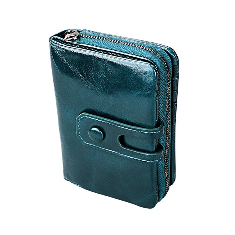 3577 Antimagnetic RFID Men and Women Crazy Horse Texture Leather Zipper Wallet (Blue) - Antimagnetic RFID Package by PMC TechLife | Online Shopping South Africa | PMC TechLife | Buy Now Pay Later Mobicred