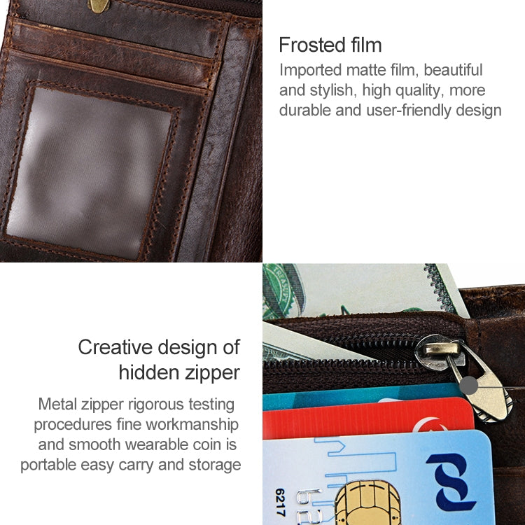 8232 Antimagnetic RFID Men Oil Wax Leather Wallet with Detachable Card Holder - Antimagnetic RFID Package by PMC TechLife | Online Shopping South Africa | PMC TechLife | Buy Now Pay Later Mobicred