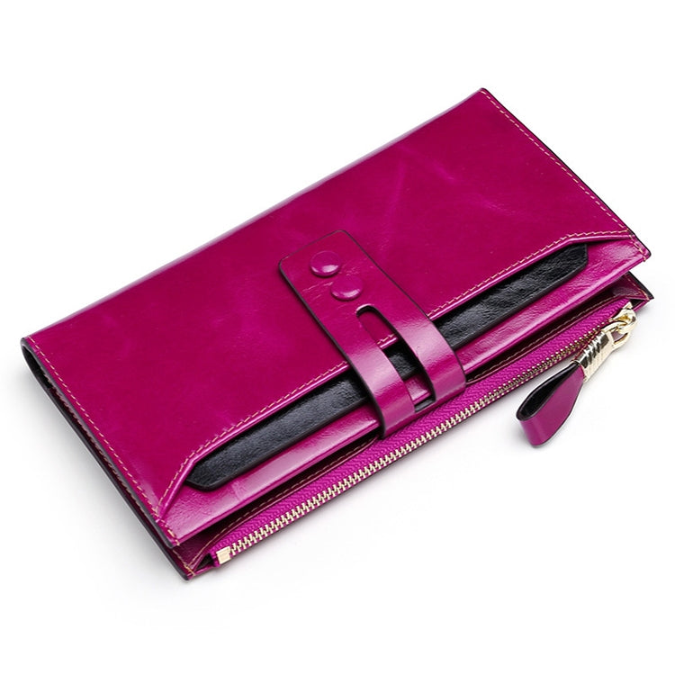 8239 Antimagnetic RFID Multi-function Leather Lady Wallet Large-capacity Purse with Detachable Card Holder (Rose Purple) - Antimagnetic RFID Package by PMC TechLife | Online Shopping South Africa | PMC TechLife | Buy Now Pay Later Mobicred