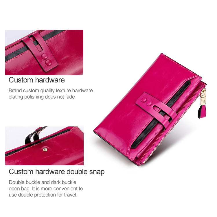 8239 Antimagnetic RFID Multi-function Leather Lady Wallet Large-capacity Purse with Detachable Card Holder (Rose Purple) - Antimagnetic RFID Package by PMC TechLife | Online Shopping South Africa | PMC TechLife | Buy Now Pay Later Mobicred
