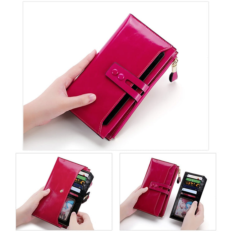 8239 Antimagnetic RFID Multi-function Leather Lady Wallet Large-capacity Purse with Detachable Card Holder (Rose Purple) - Antimagnetic RFID Package by PMC TechLife | Online Shopping South Africa | PMC TechLife | Buy Now Pay Later Mobicred
