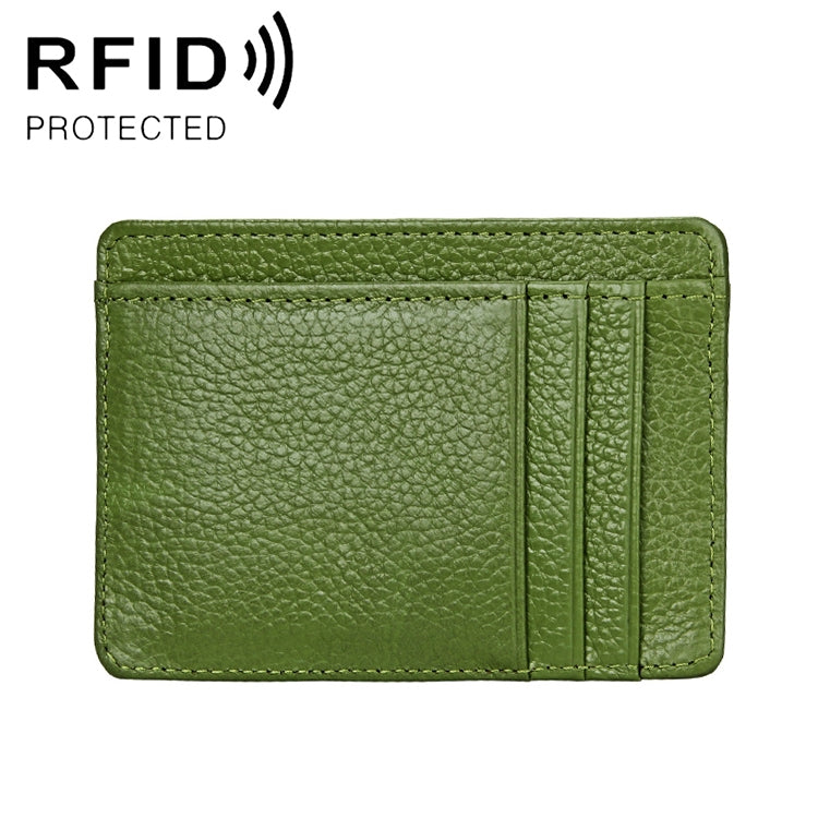 KB37 Antimagnetic RFID Litchi Texture Leather Card Holder Wallet Billfold for Men and Women (Green) - Antimagnetic RFID Package by PMC TechLife | Online Shopping South Africa | PMC TechLife | Buy Now Pay Later Mobicred