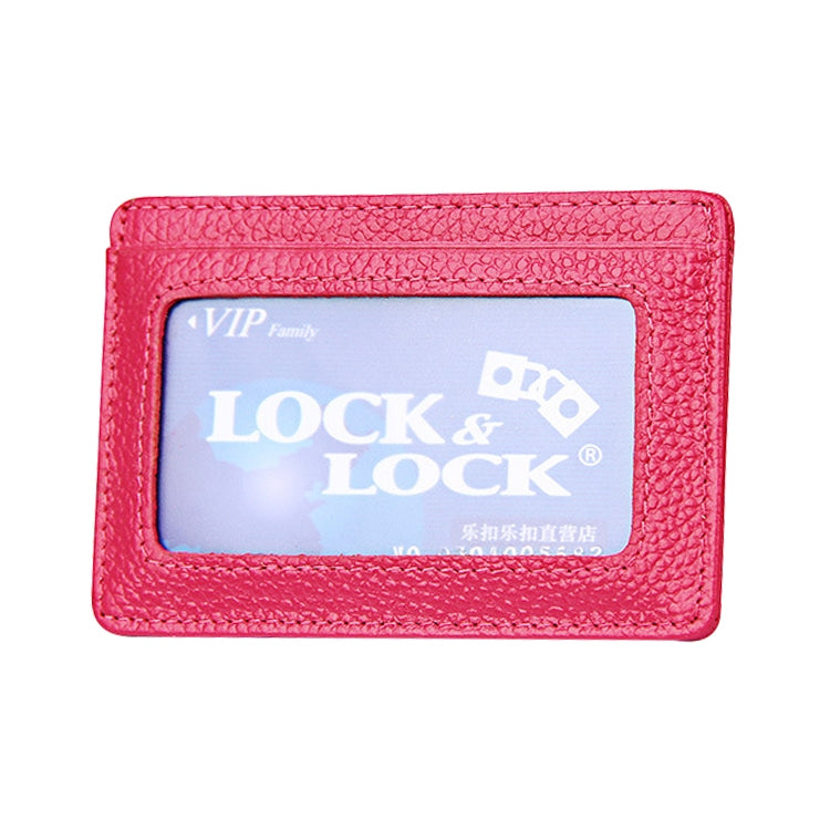 KB37 Antimagnetic RFID Litchi Texture Leather Card Holder Wallet Billfold for Men and Women (Rose Red) - free shipping - PMC TechLife - Order now!