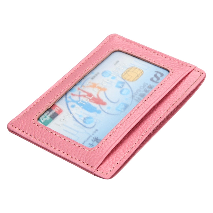 KB37 Antimagnetic RFID Litchi Texture Leather Card Holder Wallet Billfold for Men and Women (Rose Red) - free shipping - PMC TechLife - Order now!