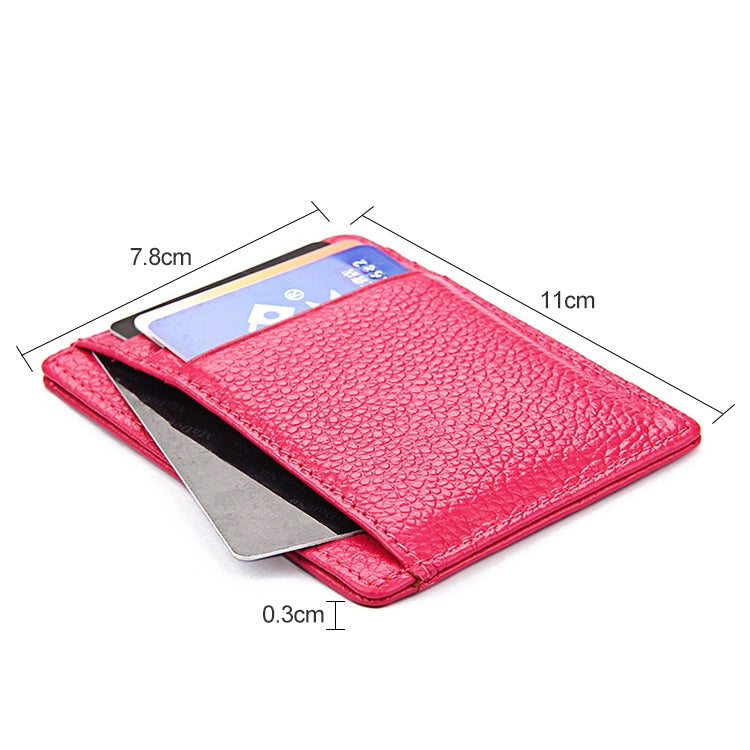KB37 Antimagnetic RFID Litchi Texture Leather Card Holder Wallet Billfold for Men and Women (Rose Red) - free shipping - PMC TechLife - Order now!