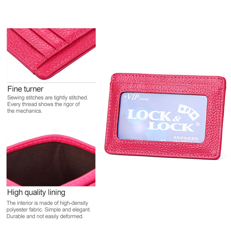 KB37 Antimagnetic RFID Litchi Texture Leather Card Holder Wallet Billfold for Men and Women (Rose Red) - free shipping - PMC TechLife - Order now!