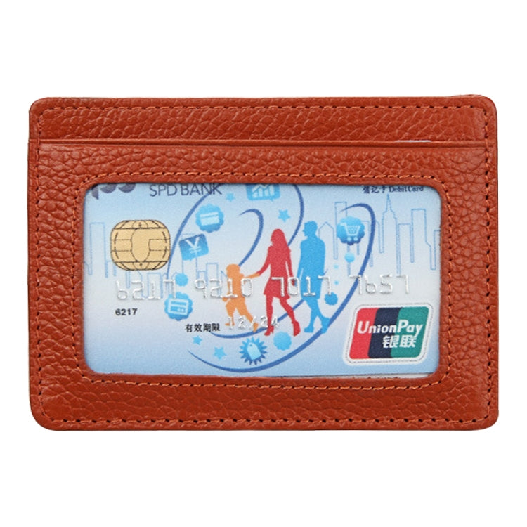 KB37 Antimagnetic RFID Litchi Texture Leather Card Holder Wallet Billfold for Men and Women (Brown) - Antimagnetic RFID Package by PMC TechLife | Online Shopping South Africa | PMC TechLife | Buy Now Pay Later Mobicred