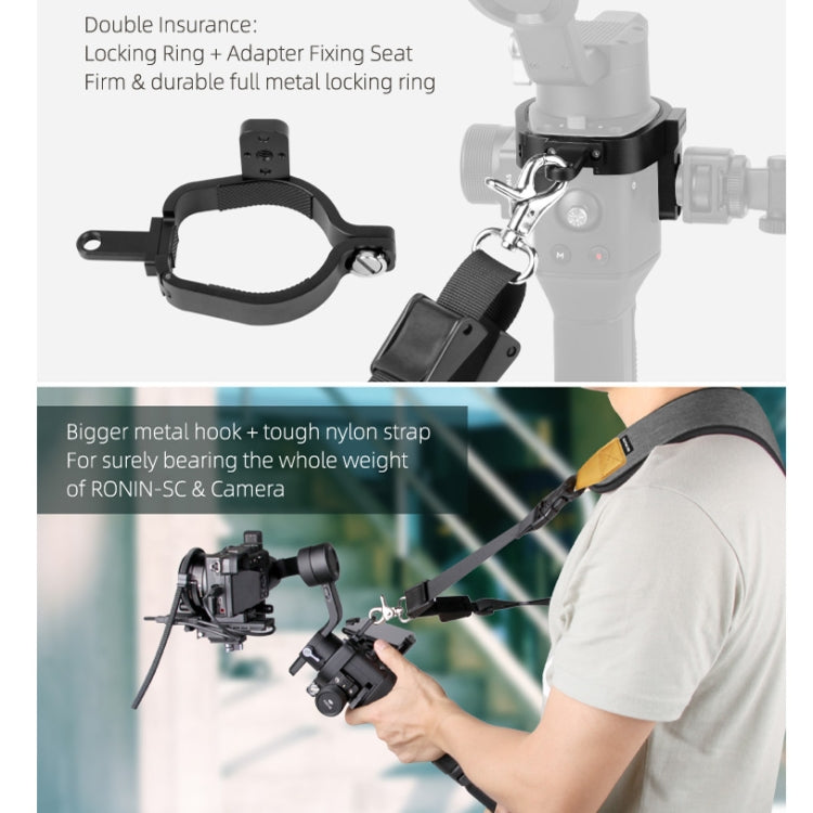 Sunnylife RO-Q9228 Handheld Gimbal Special Lanyard Shoulder Strap + Fixed Ring Hang Buckle for DJI RONIN-SC - free shipping - PMC TechLife - Order now!