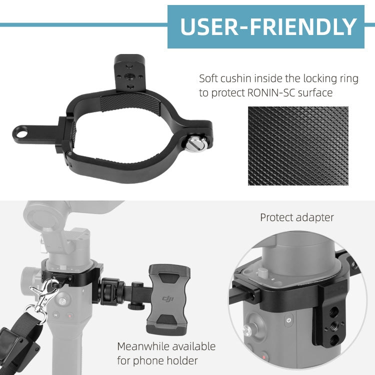 Sunnylife RO-Q9228 Handheld Gimbal Special Lanyard Shoulder Strap + Fixed Ring Hang Buckle for DJI RONIN-SC - free shipping - PMC TechLife - Order now!