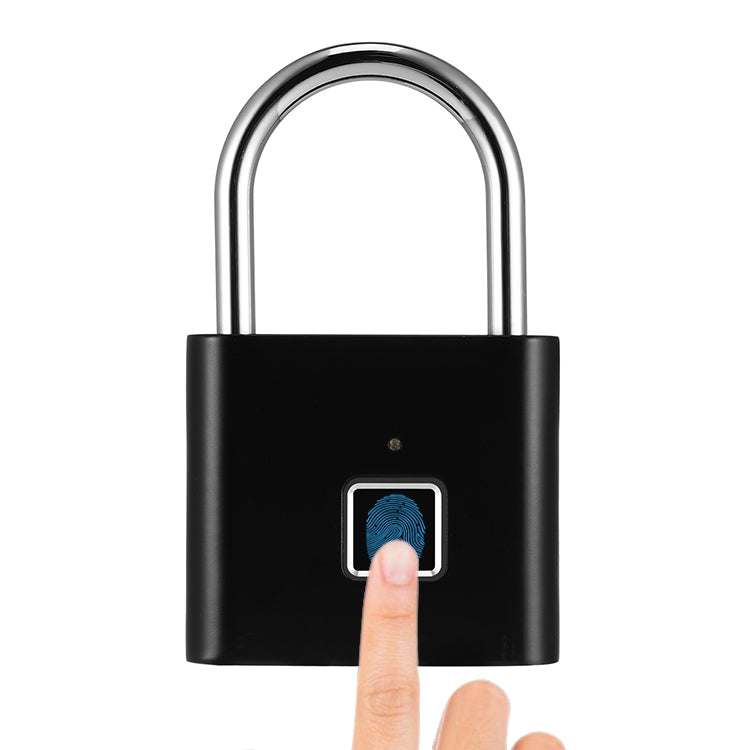 Stainless Steel Automatic Intelligent Fingerprint Padlock Electronic Lock, 10 Fingerprint Edition(Black) - Padlocks by PMC TechLife | Online Shopping South Africa | PMC TechLife | Buy Now Pay Later Mobicred
