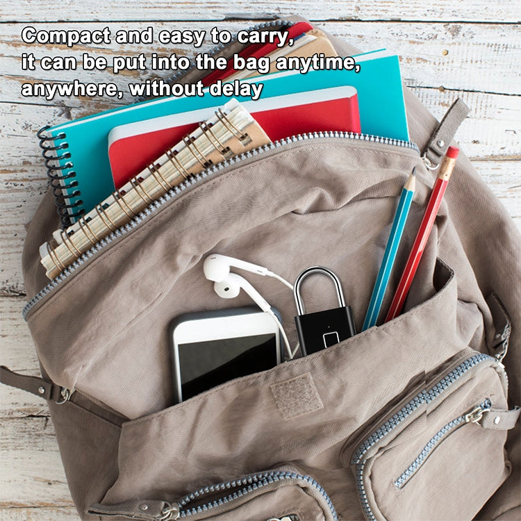 Stainless Steel Automatic Intelligent Fingerprint Padlock Electronic Lock, 10 Fingerprint Edition(Black) - Padlocks by PMC TechLife | Online Shopping South Africa | PMC TechLife | Buy Now Pay Later Mobicred