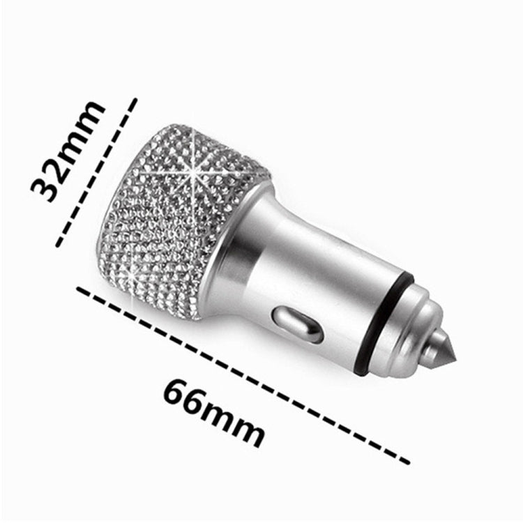 Car Diamond Aluminium Alloy QC3.0 Dual USB Quick Charger(Red) - free shipping - PMC TechLife - Order now!