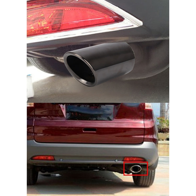 2 PCS Car Styling Stainless Steel Exhaust Tail Muffler Tip Pipe for VW Volkswagen 1.8T/2T Swept Volume, Audi A1/A3/A4L/Q3/Q5(Black) - Exhaust Pipes by PMC TechLife | Online Shopping South Africa | PMC TechLife