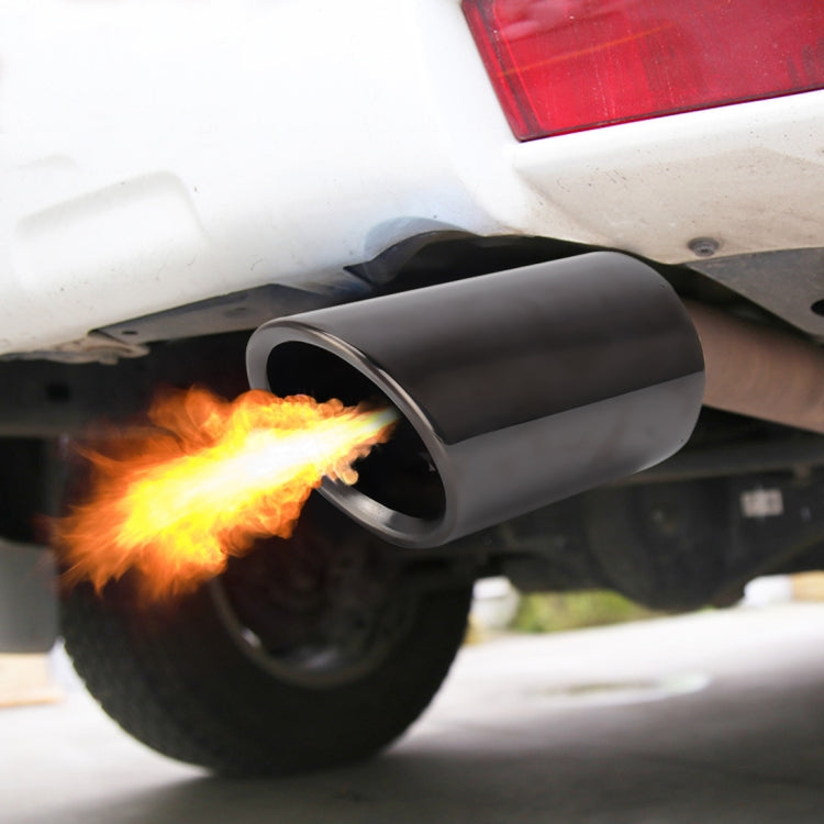 2 PCS Car Styling Stainless Steel Exhaust Tail Muffler Tip Pipe for VW Volkswagen 1.8T/2T Swept Volume, Audi A1/A3/A4L/Q3/Q5(Black) - Exhaust Pipes by PMC TechLife | Online Shopping South Africa | PMC TechLife