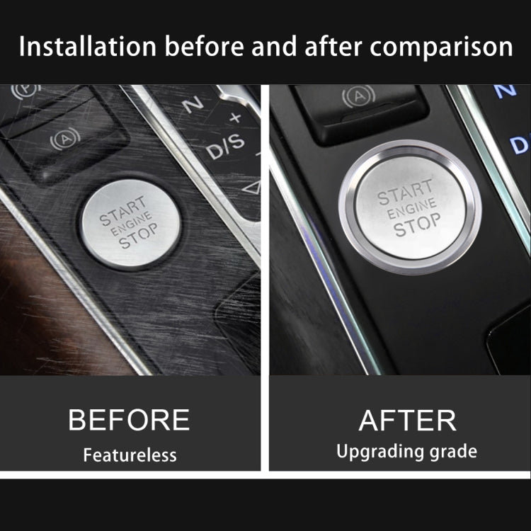 Car Engine Start Key Push Button Ring Trim Aluminum Alloy Sticker Decoration for Audi(Silver) - free shipping - PMC TechLife - Order now!