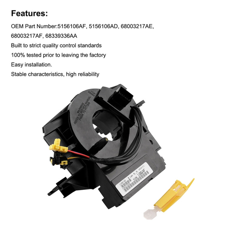 Car Steering Wheel Spiral Cable Clock Spring 5156106AF for Chrysler / Jeep / Dodge 2007-2016 - Engine Fittings by PMC TechLife | Online Shopping South Africa | PMC TechLife | Buy Now Pay Later Mobicred