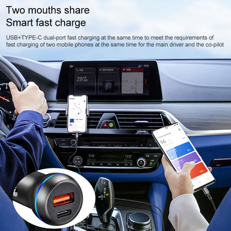 ACC-581 PD 20W + QC3.0 Type-C / USB-C + USB Fast Charging Car Charger (Black) - Car Charger by PMC TechLife | Online Shopping South Africa | PMC TechLife