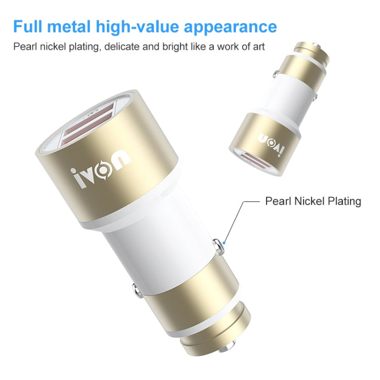 IVON CC33 36W 6A Dual QC 3.0 USB Full Metal Car Charger - Car Charger by IVON | Online Shopping South Africa | PMC TechLife | Buy Now Pay Later Mobicred