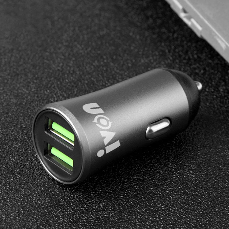 IVON CC26 5V 2.1A Dual USB Port Mini Car Charger (Grey) - Car Charger by IVON | Online Shopping South Africa | PMC TechLife