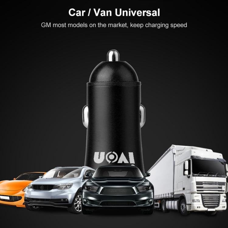 IVON CC26 5V 2.1A Dual USB Port Mini Car Charger (Grey) - Car Charger by IVON | Online Shopping South Africa | PMC TechLife