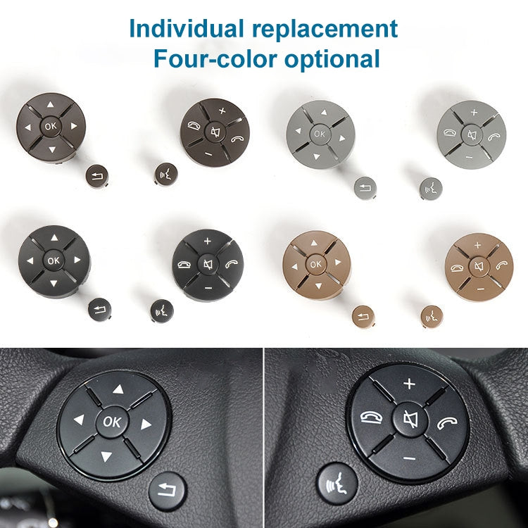 1 Pair Car Steering Wheel Switch Buttons Panel for Mercedes-Benz W204 2007-2014, Left Driving(Beige) - Car Switches by PMC TechLife | Online Shopping South Africa | PMC TechLife