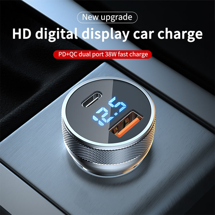 ACC-568 PD 20W USB-C / Type-C + USB Digital Display Fast Charge Car Charger (Black) - Car Charger by PMC TechLife | Online Shopping South Africa | PMC TechLife