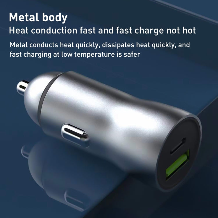 20W PD+22.5W USB Ports Car Charger, Compatible with Android and IOS (Grey) - Car Charger by PMC TechLife | Online Shopping South Africa | PMC TechLife