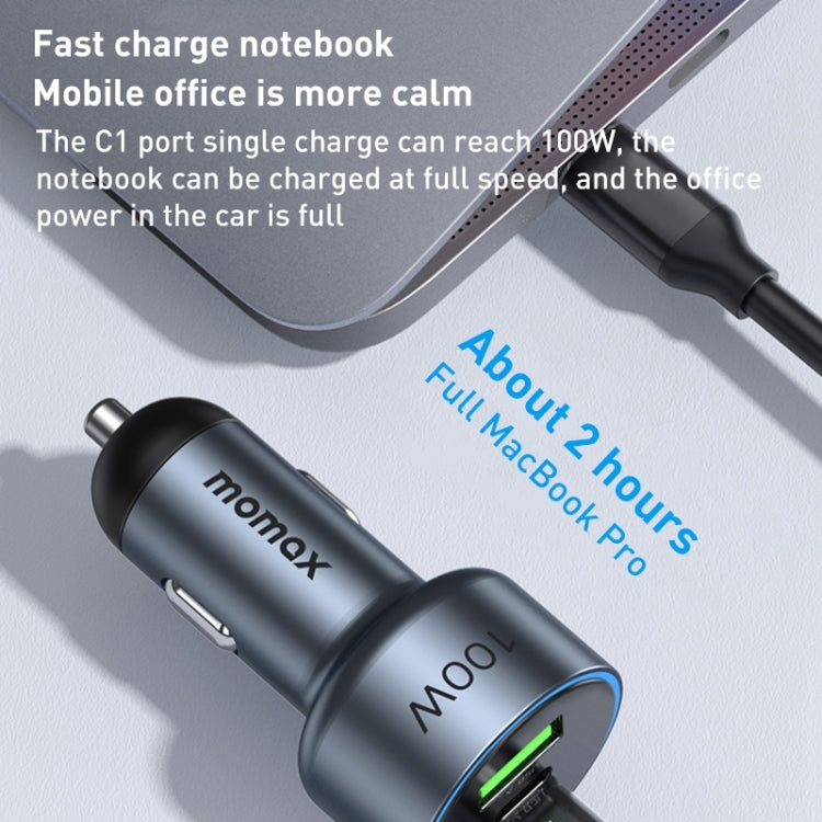 MOMAX UC17E 100W USB-C / Type-C x 2 + USB Three Ports Car Charger - free shipping - PMC TechLife - Order now!