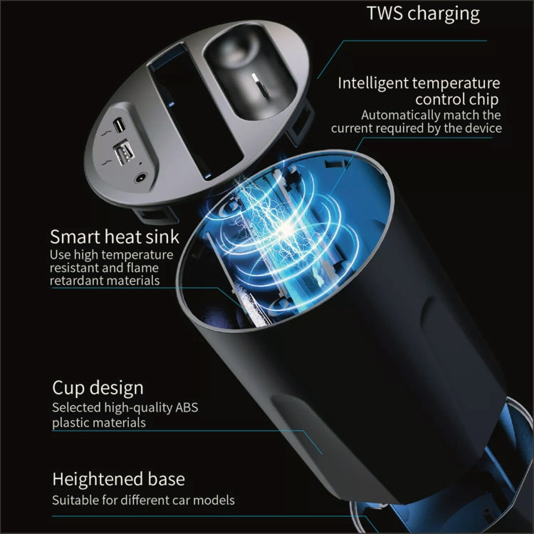 X13A 4 in 1 Car QI Standard Charging Cup Wireless Fast Charger - Car Charger by PMC TechLife | Online Shopping South Africa | PMC TechLife