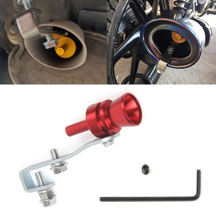 Universal Aluminum Turbo Sound Exhaust Muffler Pipe Whistle Car / Motorcycle Simulator Whistler, Size: M, Outside Diameter: 23mm(Red) - free shipping - PMC TechLife - Order now!