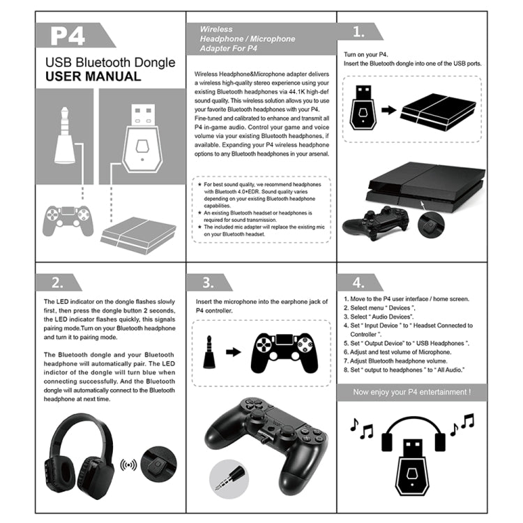 USB 4.0 Bluetooth Adapter Receiver and Transmitters for Sony PlayStation PS4 - Adapter & Cables by PMC TechLife | Online Shopping South Africa | PMC TechLife | Buy Now Pay Later Mobicred