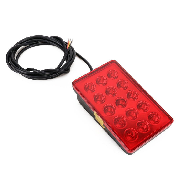 DC12V 1W Car Square Highlight Brake Lights Reversing Light with 15LEDs SMD-3528 (Red) - Brake Lights by PMC TechLife | Online Shopping South Africa | PMC TechLife