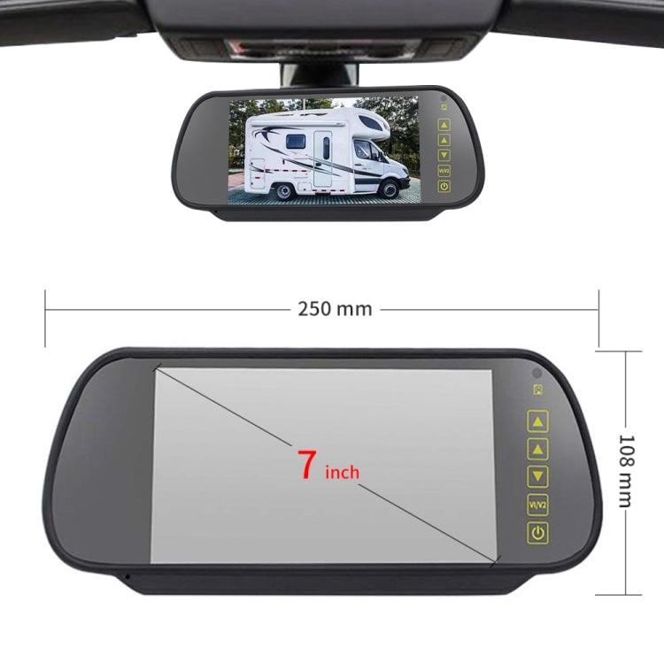 PZ466 Car Waterproof 170 Degree Brake Light View Camera + 7 inch Rearview Monitor for Ford Transit 2014-2015 - Rear View Cameras by PMC TechLife | Online Shopping South Africa | PMC TechLife