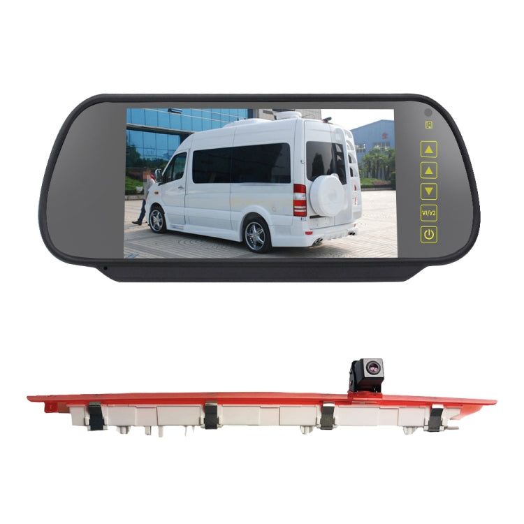 PZ468 Car Waterproof 170 Degree Brake Light View Camera + 7 inch Rearview Monitor for Mercedes-Benz Vito 2016 - Rear View Cameras by PMC TechLife | Online Shopping South Africa | PMC TechLife