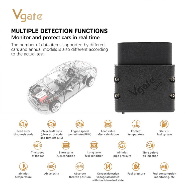 Vgate VLINKER MC V2.2 Bluetooth 3.0 Car OBD Fault Diagnosis Detector - free shipping - PMC TechLife - Order now!