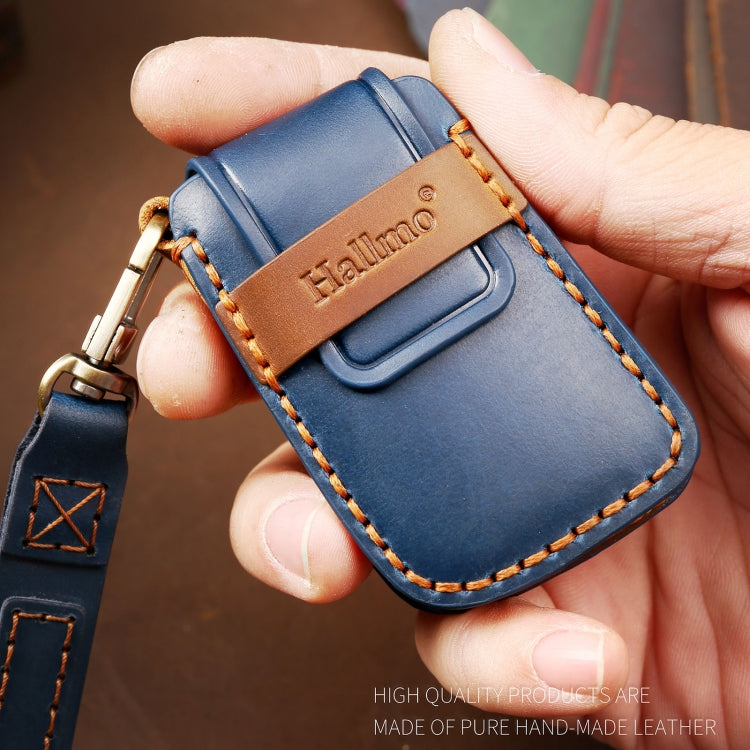 Hallmo Car Cowhide Leather Key Protective Cover Key Case for Volkswagen Lavida B Style(Brown) - Car Key Cases by Hallmo | Online Shopping South Africa | PMC TechLife | Buy Now Pay Later Mobicred