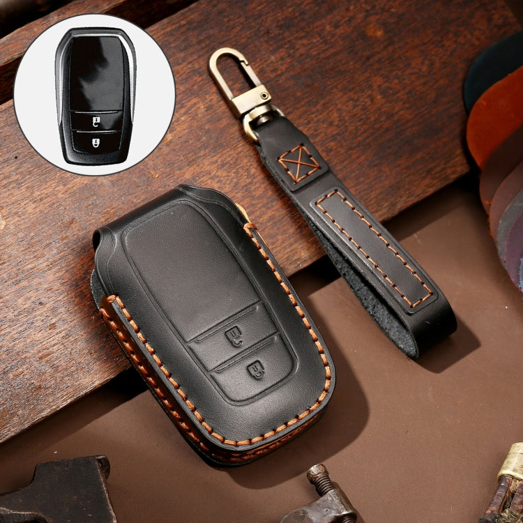 Hallmo Car Cowhide Leather Key Protective Cover Key Case for Toyota Corolla 2017 2-button(Black) - free shipping - PMC TechLife - Order now!