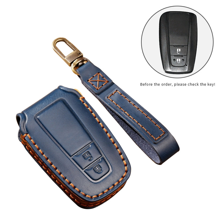 Hallmo Car Cowhide Leather Key Protective Cover Key Case for Toyota Corolla 2018 2-button(Brown) - Car Key Cases by Hallmo | Online Shopping South Africa | PMC TechLife | Buy Now Pay Later Mobicred