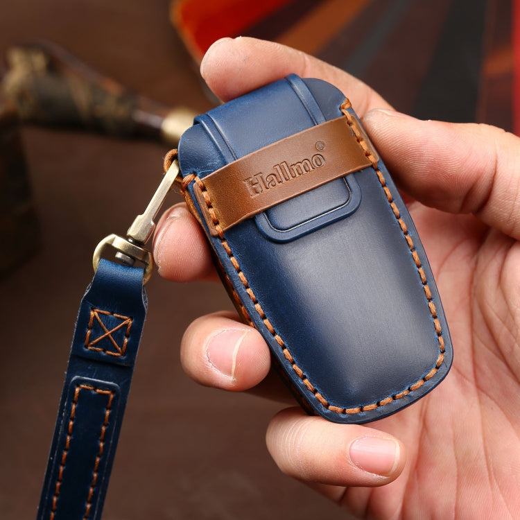 Hallmo Car Cowhide Leather Key Protective Cover Key Case for Haval H6(Black) - Car Key Cases by Hallmo | Online Shopping South Africa | PMC TechLife | Buy Now Pay Later Mobicred