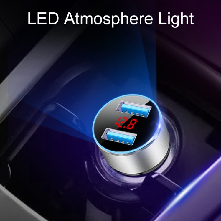 JMG-C016A 5 PCS 5V 3.1A Car Dual USB Charger with LED Display(Red) - Car Charger by PMC TechLife | Online Shopping South Africa | PMC TechLife