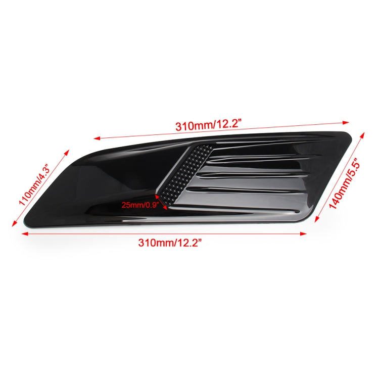 2 PCS Car Decorative Air Flow Intake Scoop Bonnet Side Fender Vent Hood Set for Ford Mustang 2015-2017, Bright Black - Decorative Sticker by PMC TechLife | Online Shopping South Africa | PMC TechLife