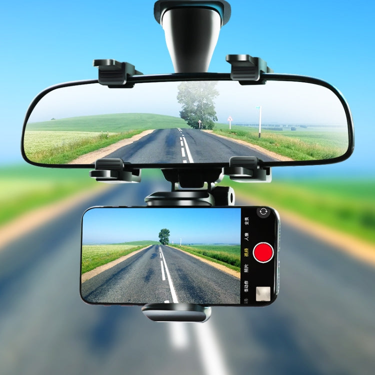 Car Rearview Mirror Mobile Phone Bracket Navigation Recorder Rotating Holder - Car Holders by PMC TechLife | Online Shopping South Africa | PMC TechLife